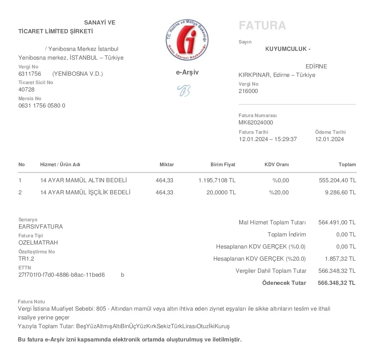 Faturanın İspat Gücü